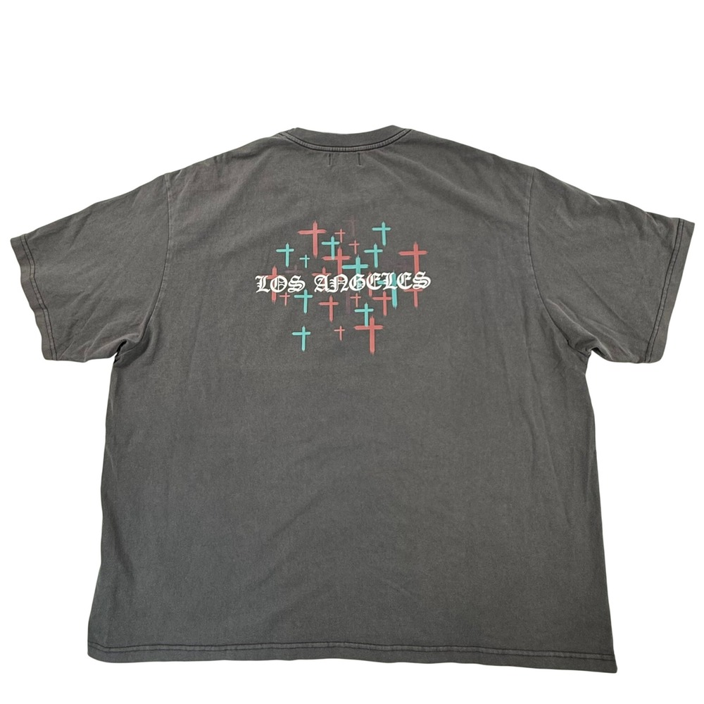 RtA Colin Oversized Tee Vintage Black Old English LA Cross Graphic XXXL NEW